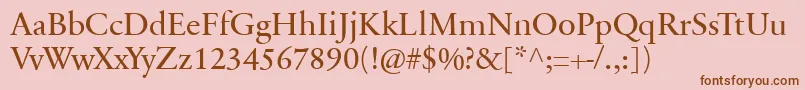 SabonnextLtRegular Font – Brown Fonts on Pink Background