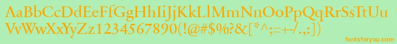 SabonnextLtRegular Font – Orange Fonts on Green Background