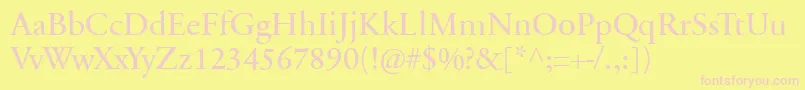 SabonnextLtRegular Font – Pink Fonts on Yellow Background