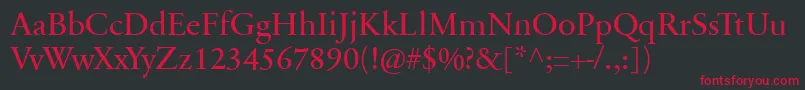 SabonnextLtRegular Font – Red Fonts on Black Background