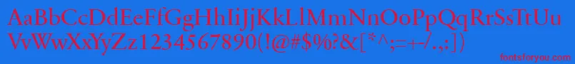 SabonnextLtRegular Font – Red Fonts on Blue Background