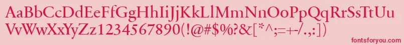 SabonnextLtRegular Font – Red Fonts on Pink Background
