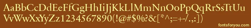 SabonnextLtRegular Font – Yellow Fonts on Brown Background