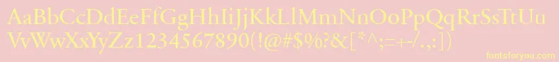 SabonnextLtRegular Font – Yellow Fonts on Pink Background