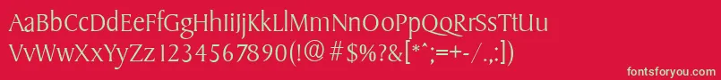 SydneyserialXlightRegular Font – Green Fonts on Red Background