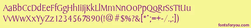 Подробнее о шрифте SydneyserialXlightRegular Шрифт SydneyserialXlightRegular – фиолетовые шрифты на жёлтом фоне