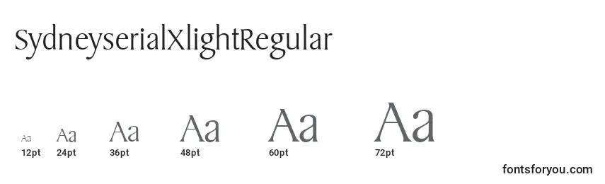 Размеры шрифта SydneyserialXlightRegular
