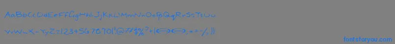 フォントDaelneu – 灰色の背景に青い文字