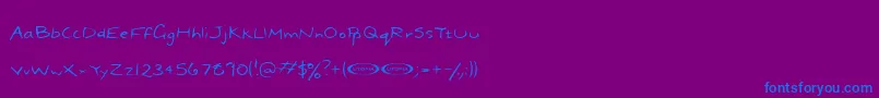 Daelneu-Schriftart – Blaue Schriften auf violettem Hintergrund