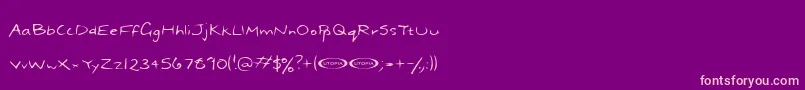 Daelneu-Schriftart – Rosa Schriften auf violettem Hintergrund