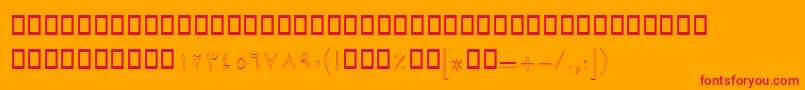 BSepidehOutline-Schriftart – Rote Schriften auf orangefarbenem Hintergrund