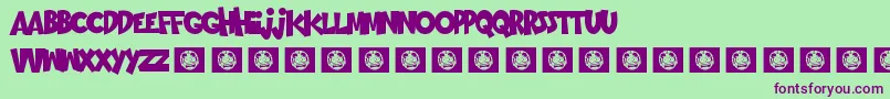 GoingMerry Font – Purple Fonts on Green Background