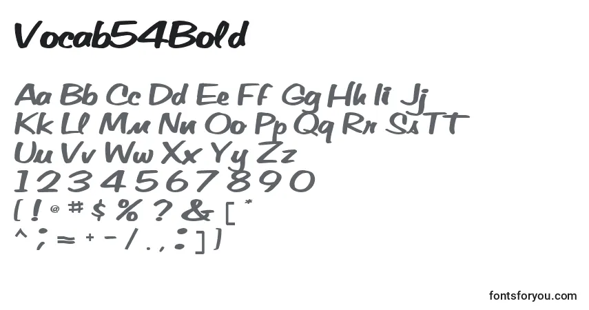 Schriftart Vocab54Bold – Alphabet, Zahlen, spezielle Symbole