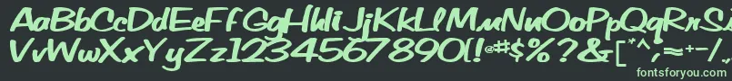Vocab54Bold Font – Green Fonts on Black Background
