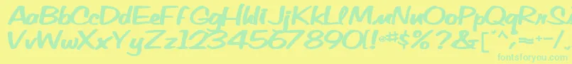 Vocab54Bold Font – Green Fonts on Yellow Background