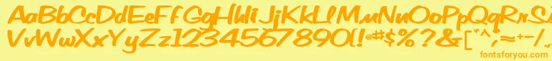 Vocab54Bold Font – Orange Fonts on Yellow Background