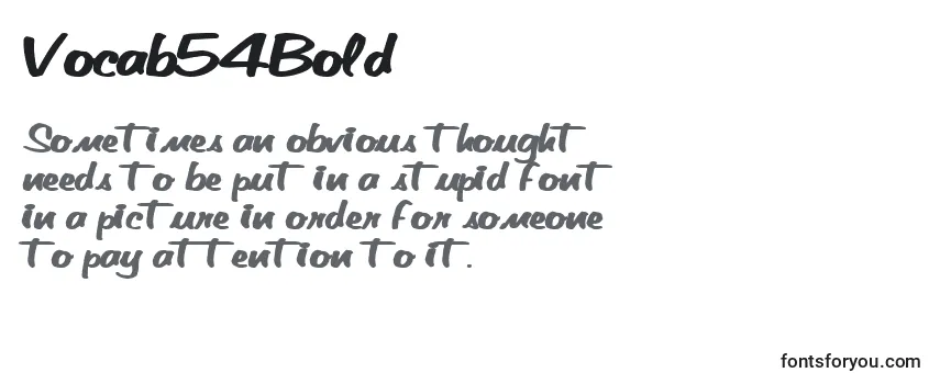 Review of the Vocab54Bold Font