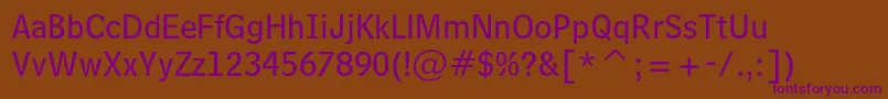 BellcentennialstdSubcapt Font – Purple Fonts on Brown Background