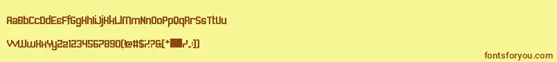 Fonte Sawchain – fontes marrons em um fundo amarelo