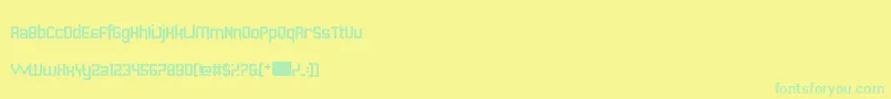 Sawchain Font – Green Fonts on Yellow Background