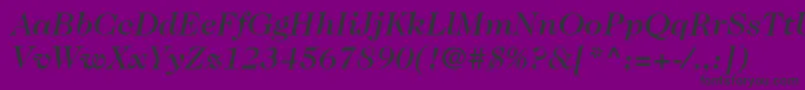 Czcionka ItcCaslon224LtMediumItalic – czarne czcionki na fioletowym tle