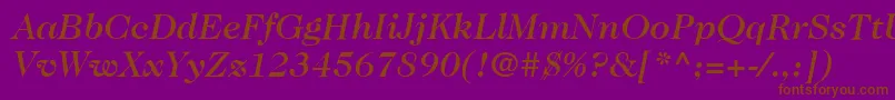 Шрифт ItcCaslon224LtMediumItalic – коричневые шрифты на фиолетовом фоне