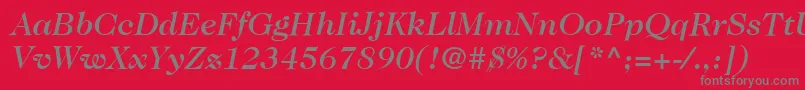 Saiba mais sobre a fonte ItcCaslon224LtMediumItalic Fonte ItcCaslon224LtMediumItalic – fontes cinzas em um fundo vermelho