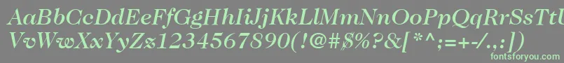 ItcCaslon224LtMediumItalic-Schriftart – Grüne Schriften auf grauem Hintergrund