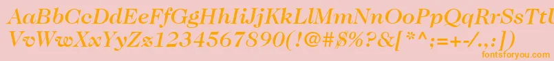 Lisätietoja ItcCaslon224LtMediumItalic-fontista ItcCaslon224LtMediumItalic-fontti – oranssit fontit vaaleanpunaisella taustalla