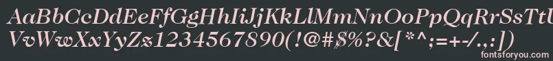 Weitere Informationen zur ItcCaslon224LtMediumItalic-Schriftart ItcCaslon224LtMediumItalic-Schriftart – Rosa Schriften auf schwarzem Hintergrund