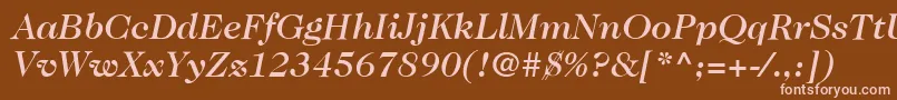 Шрифт ItcCaslon224LtMediumItalic – розовые шрифты на коричневом фоне