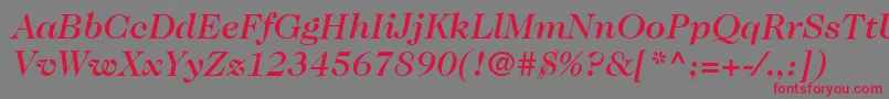 ItcCaslon224LtMediumItalic Font – Red Fonts on Gray Background