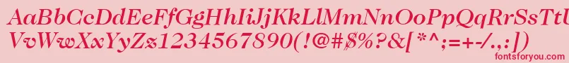 ItcCaslon224LtMediumItalic Font – Red Fonts on Pink Background