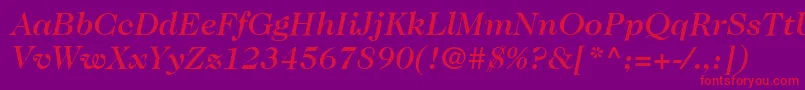 Police ItcCaslon224LtMediumItalic – polices rouges sur fond violet