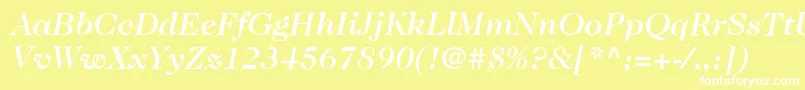 Шрифт ItcCaslon224LtMediumItalic – белые шрифты на жёлтом фоне