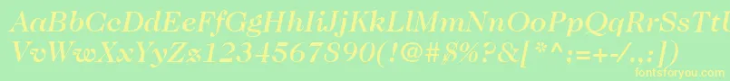 ItcCaslon224LtMediumItalic Font – Yellow Fonts on Green Background
