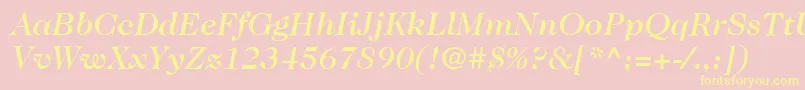 ItcCaslon224LtMediumItalic Font – Yellow Fonts on Pink Background