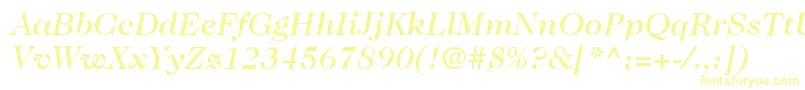 Шрифт ItcCaslon224LtMediumItalic – жёлтые шрифты на белом фоне