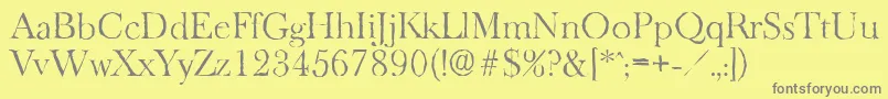 フォントBaskeroldantiqueLightRegular – 黄色の背景に灰色の文字