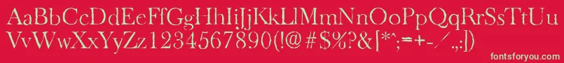 フォントBaskeroldantiqueLightRegular – 赤い背景に緑の文字