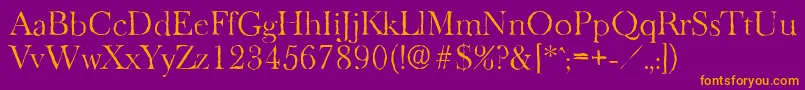 BaskeroldantiqueLightRegular Font – Orange Fonts on Purple Background