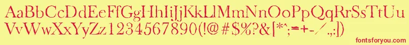 BaskeroldantiqueLightRegular Font – Red Fonts on Yellow Background