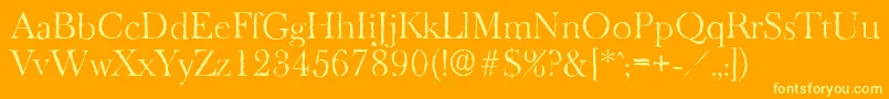 フォントBaskeroldantiqueLightRegular – オレンジの背景に黄色の文字