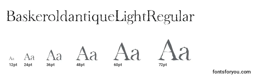 Размеры шрифта BaskeroldantiqueLightRegular