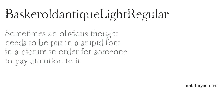 Review of the BaskeroldantiqueLightRegular Font