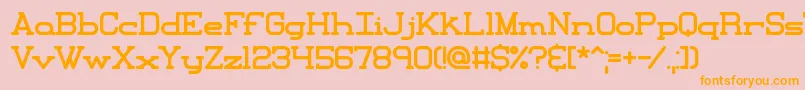 フォントXipitalBrk – オレンジの文字がピンクの背景にあります。