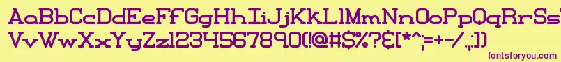 Czcionka XipitalBrk – fioletowe czcionki na żółtym tle