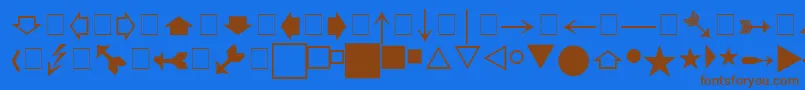 Pigrapha-Schriftart – Braune Schriften auf blauem Hintergrund