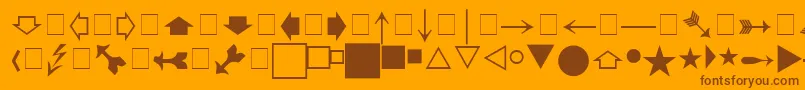 フォントPigrapha – オレンジの背景に茶色のフォント