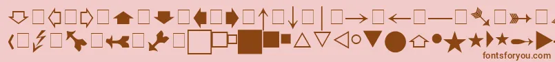 フォントPigrapha – ピンクの背景に茶色のフォント